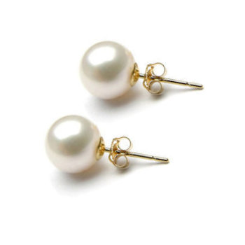 white stud earrings