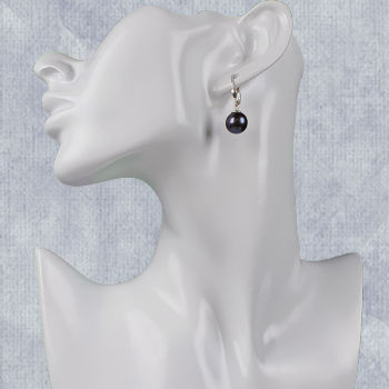 black pearl drop earrings