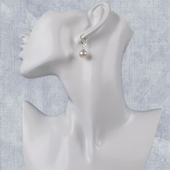 10mm white pearl drop earrings