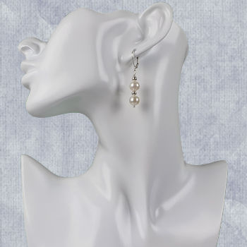 white pearl drop earrings