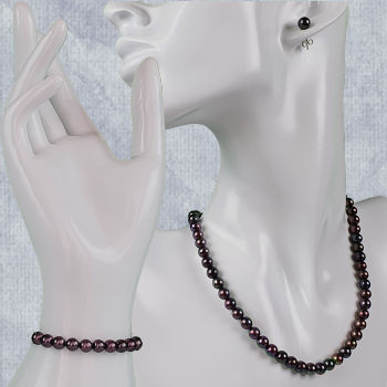 6mm black pearl set