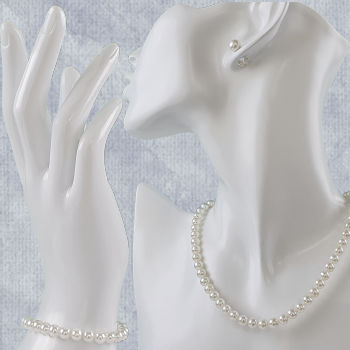 6mm white pearl set